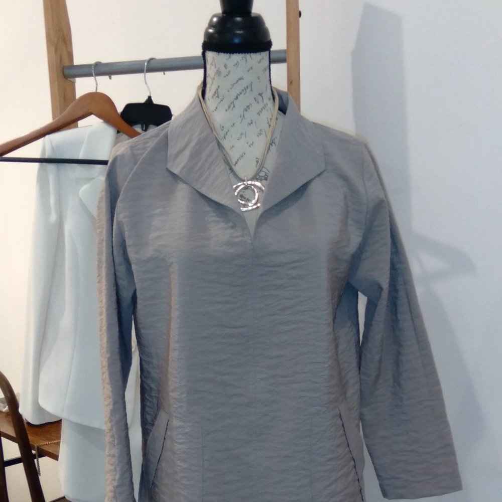 Amelline Tunic Top in Neutral Stone, Ballin's Designer Brand